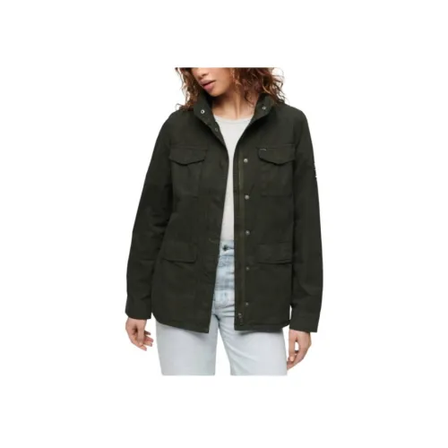 SUPERDRY Куртки и пальто женские оливково-зеленого цвета