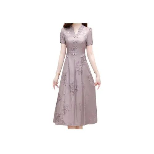 Mapping Короткий рукав Платье Женское Пыльно-розовый