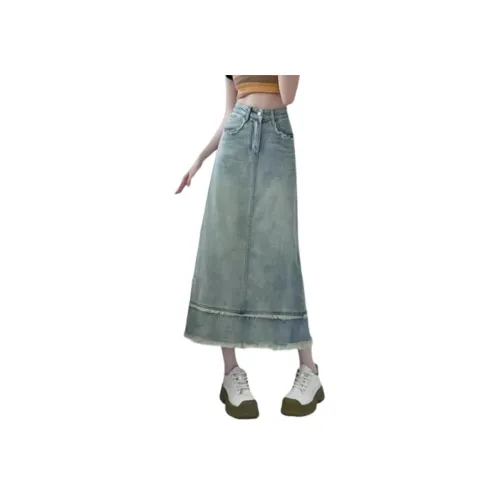 YEARNED Деним Длинная Юбка Женская