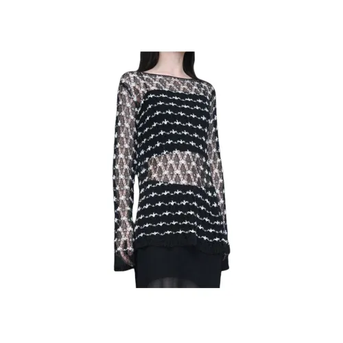 SWAYING KNIT Черная Женская Т-рубашка