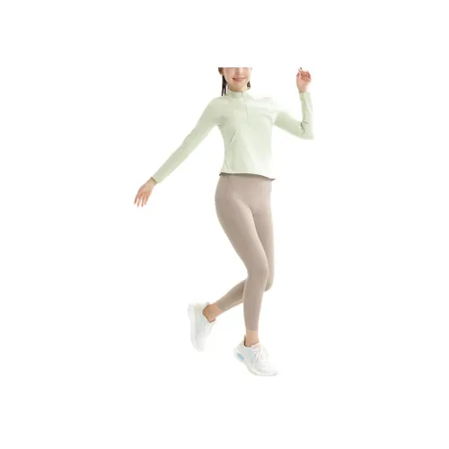 361° Йога Комплект Agave Зеленый Топ + Молочно-Кофейные Штаны для Йоги Женские Фитнес-Наборы