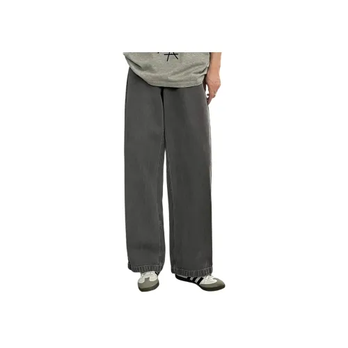 GANGZAI Темно-серый Унисекс Джинсы