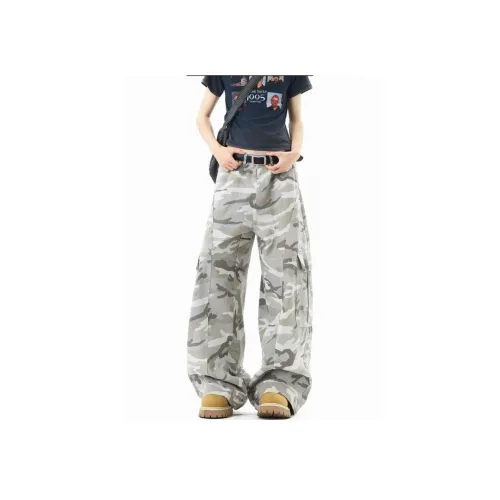 SONGXIER Камуфляж Белый Унисекс Повседневные Штаны
