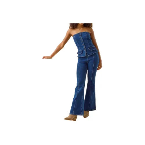 ALTAR'D STATE Keri Без бретелей Деним Комбинезон Женские