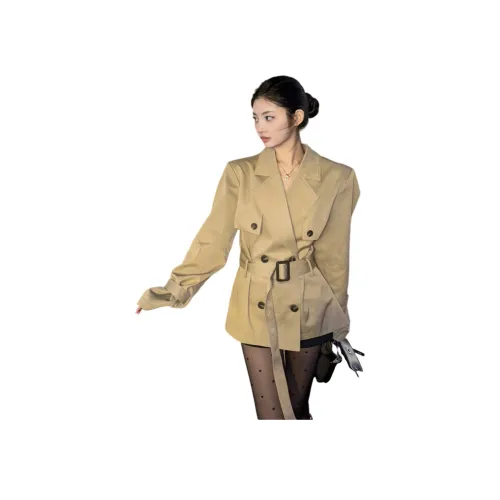 GRAYISMOON Хаки Женская тренч-куртка