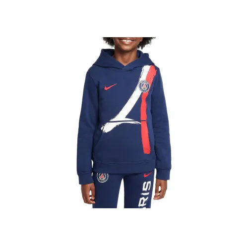 Nike Свитшот PARIS SAINT GERMAIN BIG Детский Мальчики Футбол Пуловер Толстовка Полночь Морской синий
