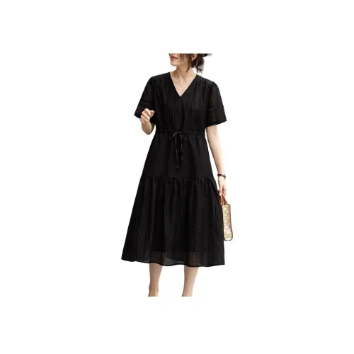 H YXIANG Короткое платье с короткими рукавами женское