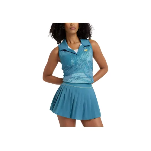 New Balance Tournament Printed Collared Майка Женские Глубокое море