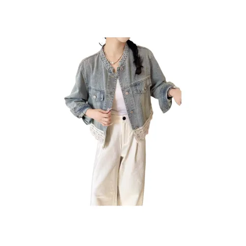 QIAOMONVHAI Denim Jacket Women's