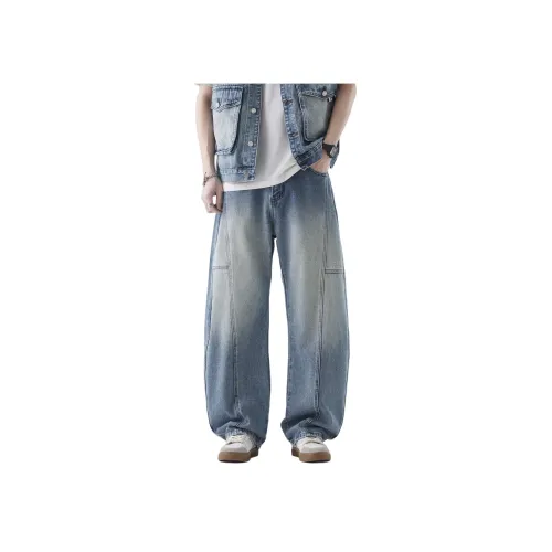 MEXISHION Винтажные синие унисекс джинсы