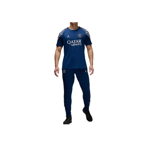 Джордан Dri FIT Paris Saint Germain Вязаные Тренировочные Штаны Мужские Void Синий Phantom Blue