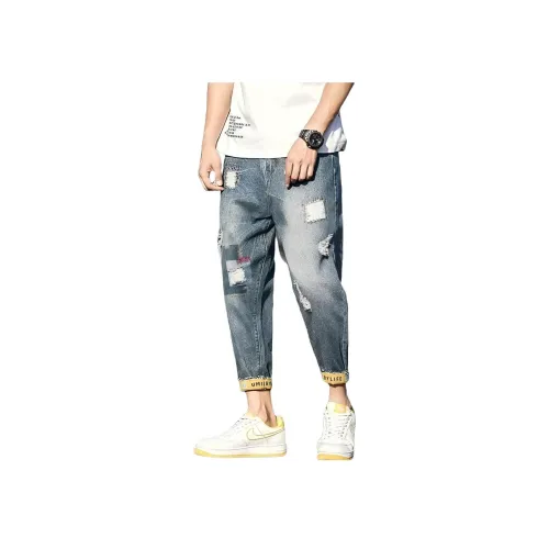 PAINT STAIN Синий Унисекс Джинсы