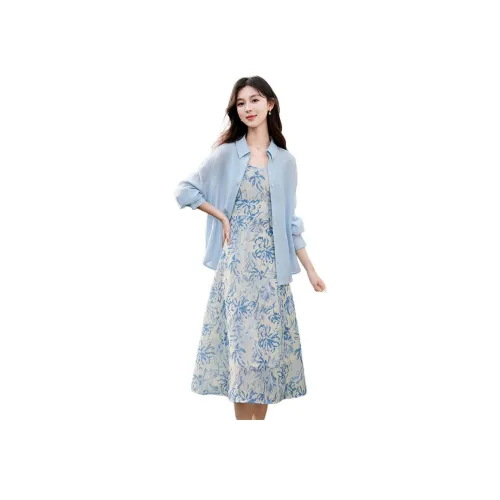 Like The Age Of Water Комплект с юбкой Стандартный Женский Синий