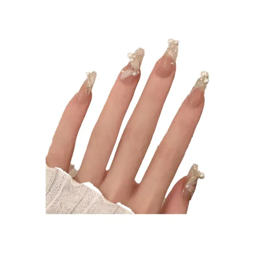 OUYUJI Ручная работа Искусственные Ногти Декоративные Ленты MID Длина Квадратный и Круглый Кожа Размытие Стразы Украшенный