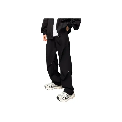 MARTHENAUT Черные Creased Stud Унисекс Повседневные брюки