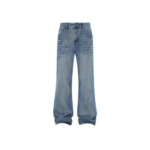 AWAKEN THE ROSE Джинсы Унисекс Винтаж Синий