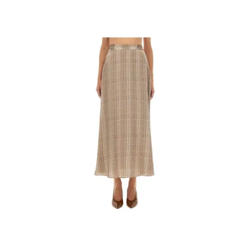 KITON Повседневная длинная юбка женская светлый умбра