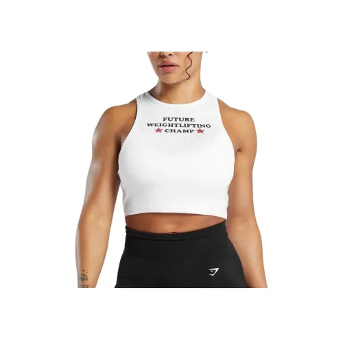 GYMSHARK Будущее WEIGHTLIFTING CHAMP CROP TANK TOP Женская Белая