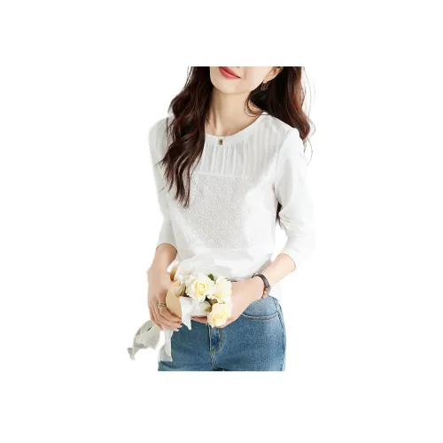 Mo Han Yi Mei T Рубашка Женская Белая