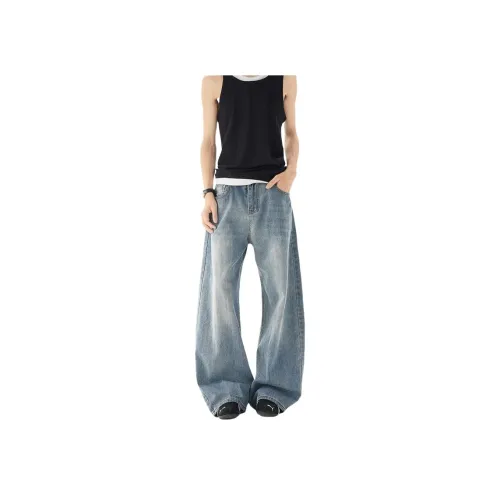 UNDERTIDES Blue Unisex Jeans UNDERTIDES Синий Унисекс Джинсы