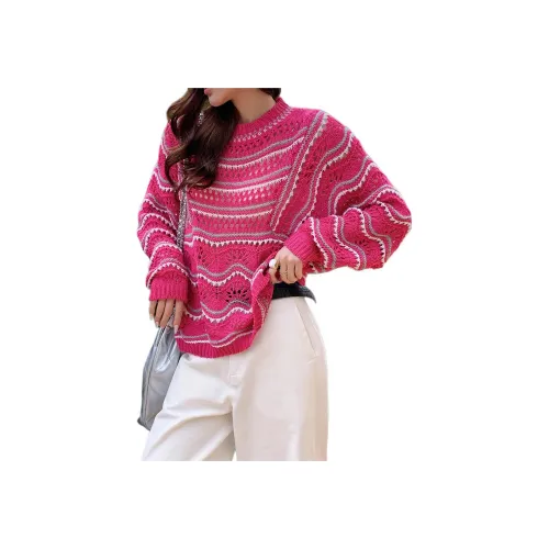 NANING9 Pink Red Women's Knitted Fabric NANING9 Розовый Красный Женский Трикотаж