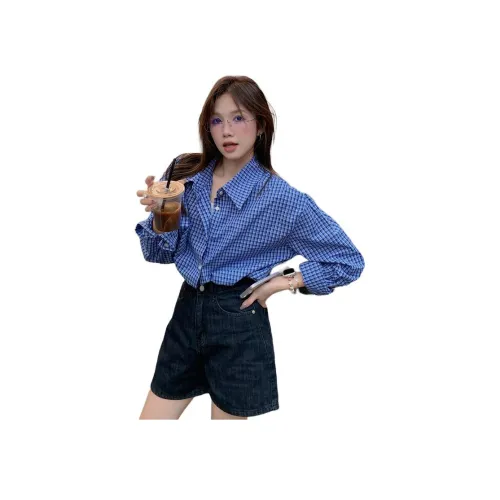 MUCCHIC Blue Women's Shirts MUCCHIC Синий Женские Рубашки