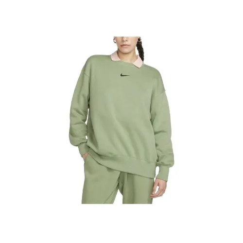 NIKE Масляно-зеленый Женские Свитшоты