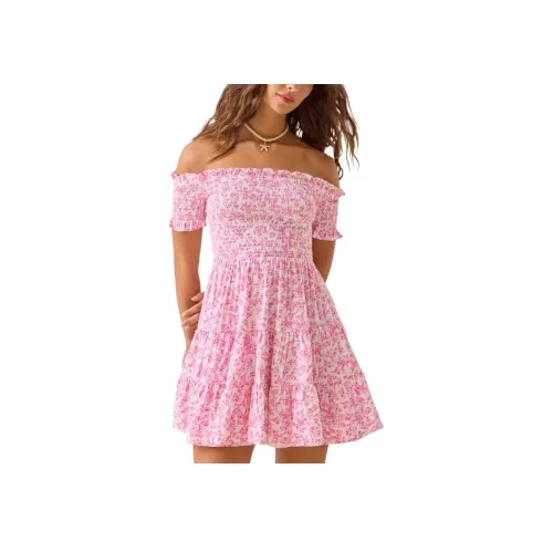 ALTAR'D STATE Clarita Цветочный Мини Платье Короткий Рукав Платье Женское