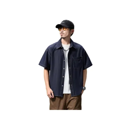 ZENGZHI Весенне-летняя джинсовая рубашка свободный крой унисекс двухтонная