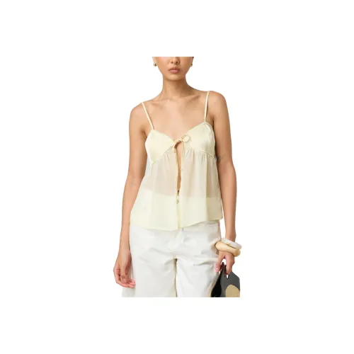 GLASSONS Сатин Шифон Галстук Передняя часть Топ Топ на бретелях Женские