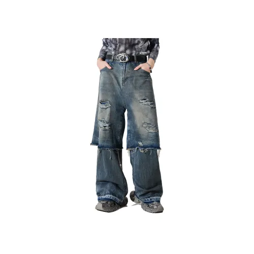 ALL IN Джинсы Мужские Винтажные Синие