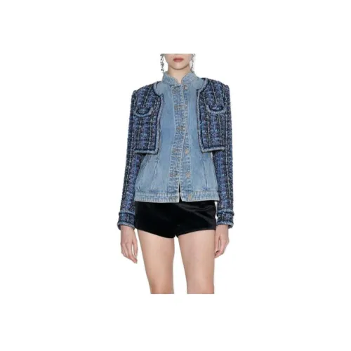 BEBE FW23 Denim Jacket Women's Black Blue BEBE FW23 Деним Куртка Женская Черный Синий
