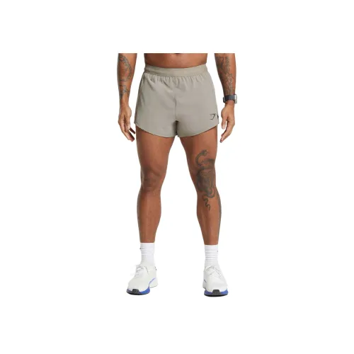 GYMSHARK Apex RUN 5' Шорты Повседневные шорты Мужские Льняные Коричневые