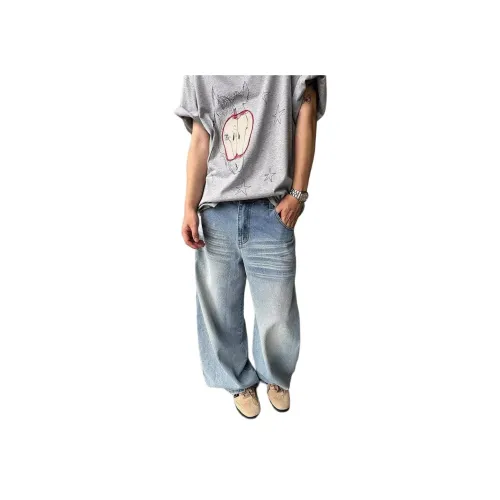 MORii Blue Unisex Jeans MORii Синий Унисекс Джинсы