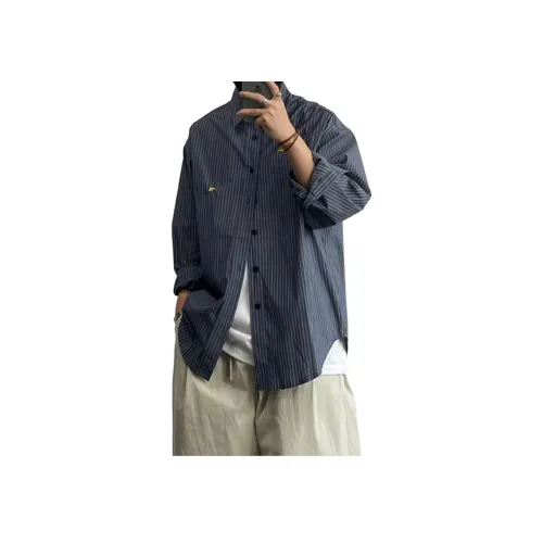 PISYPOX Blue Unisex Shirts PISYPOX Синий Унисекс Рубашки