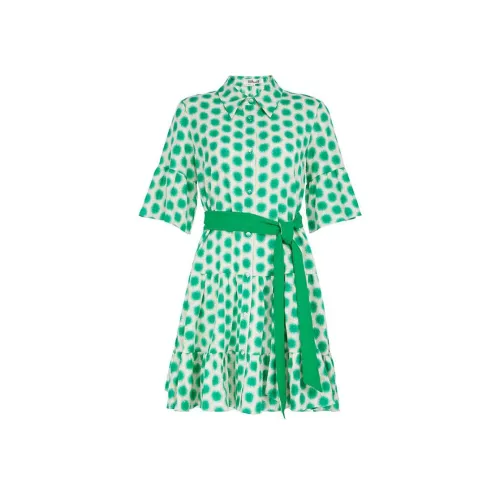 DVF Diane Von Furstenberg Длинное платье с длинными рукавами женское базилик зеленый