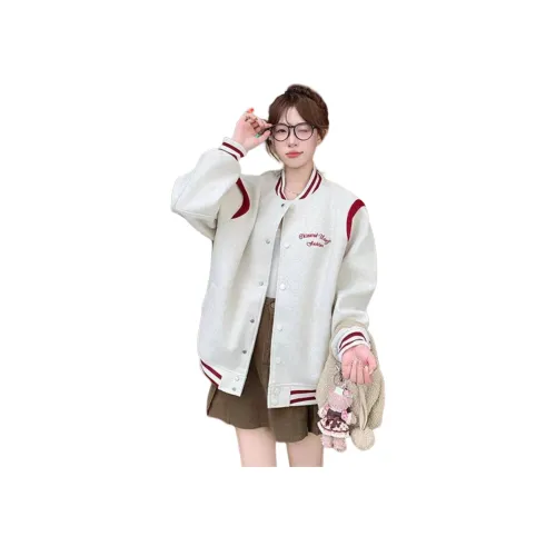 GORGEOUSIDEA Кремовый Абрикос Бейсбол Куртка Женская Куртка
