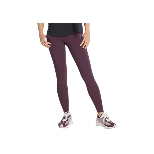 New Balance NB Sleek Pocket HIGH RISE Legging 27' Леггинсы Женские Сливовый Коричневый