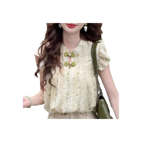 SIXUSICHOU Травяной зеленый Женские рубашки