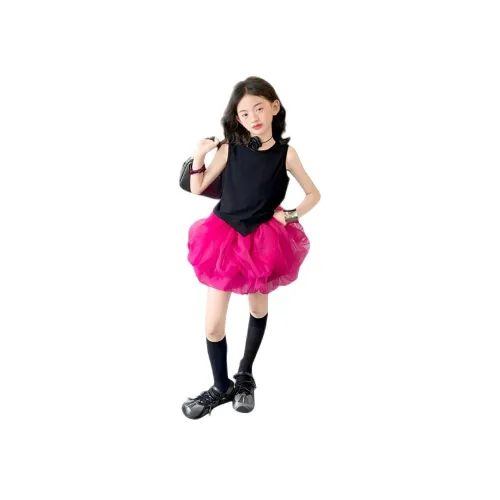 MUMUTU Черный Майка + Питайя Пышная Юбка Комплекты Одежды для Детей с Юбкой