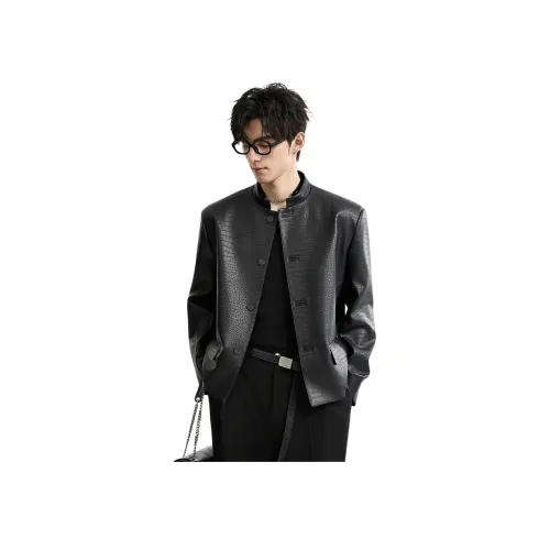 EARL JOEL Midnight Black Мужские Кожаные Куртки