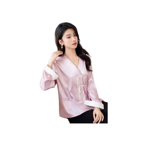 Like The Age Of Water Весна Лето Осенний Рубашка Стандартный Женский Розовый