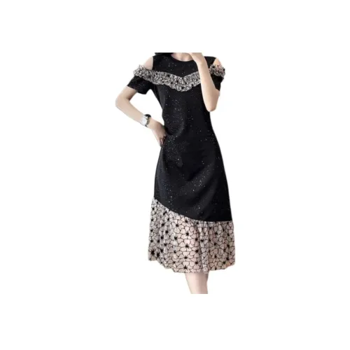 Flowers In Water Короткий рукав Платье Женское