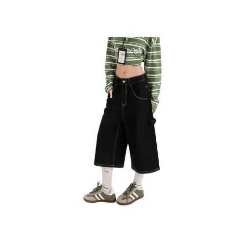 Concubine Zhu Джинсовые шорты Женские Черный Золотой