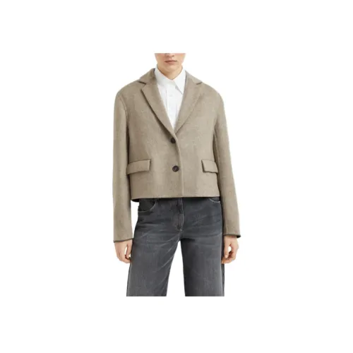 BRUNELLO CUCINELLI Бизнес-костюм Пальто Женское Светло-коричневое
