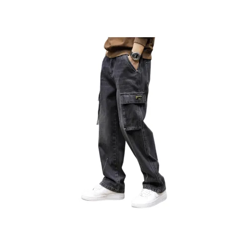 SLLAVIF Черный Серый Цвет Мужские Карго Брюки