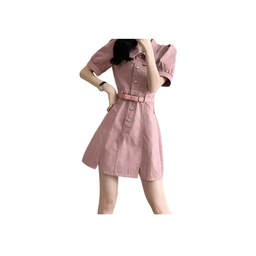 YICHEN Короткое платье с короткими рукавами женское