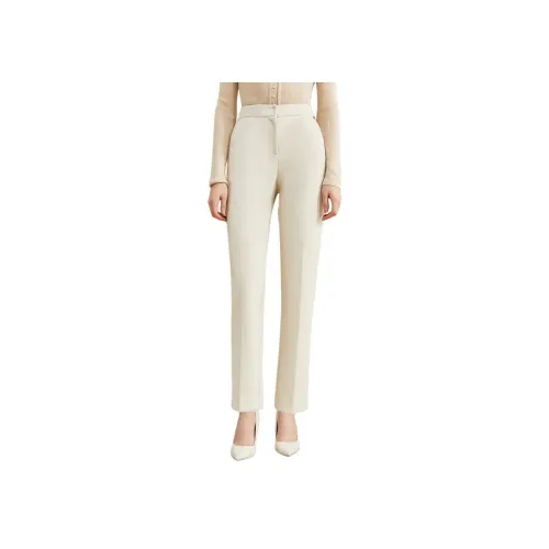 Yiner Повседневные брюки Женские Кремовый белый