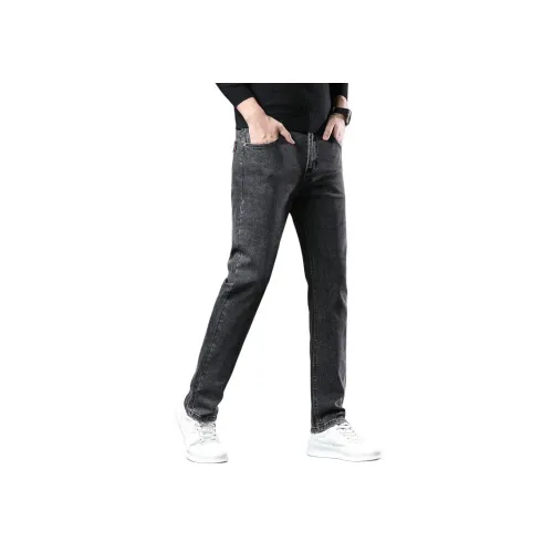 YUQIAN Дымчато-серый Мужские Джинсы