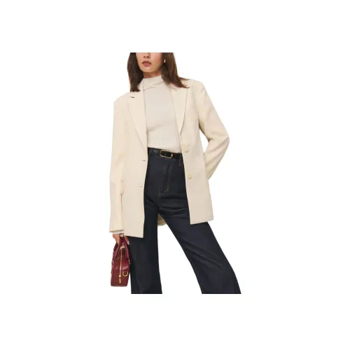REFORMATION Джеймс Relaxed Blazer Бизнес Костюм Женские Ecru